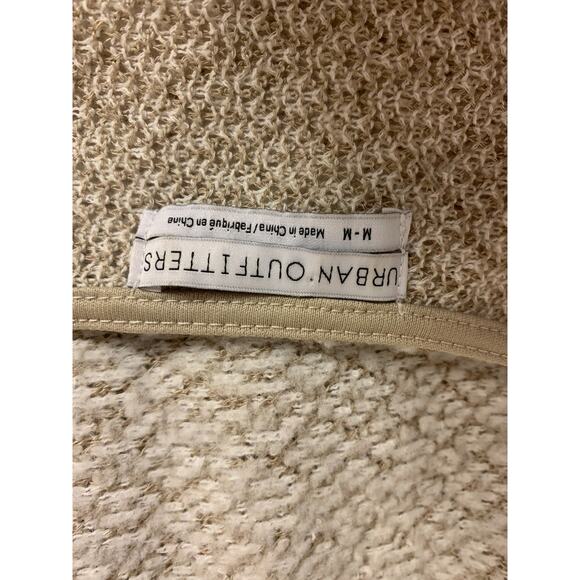 Urban Outfitters Sweater Cropped Tan Open Knit Dolman Boho Soft Fuzzy Size M - Picture 5 of 10